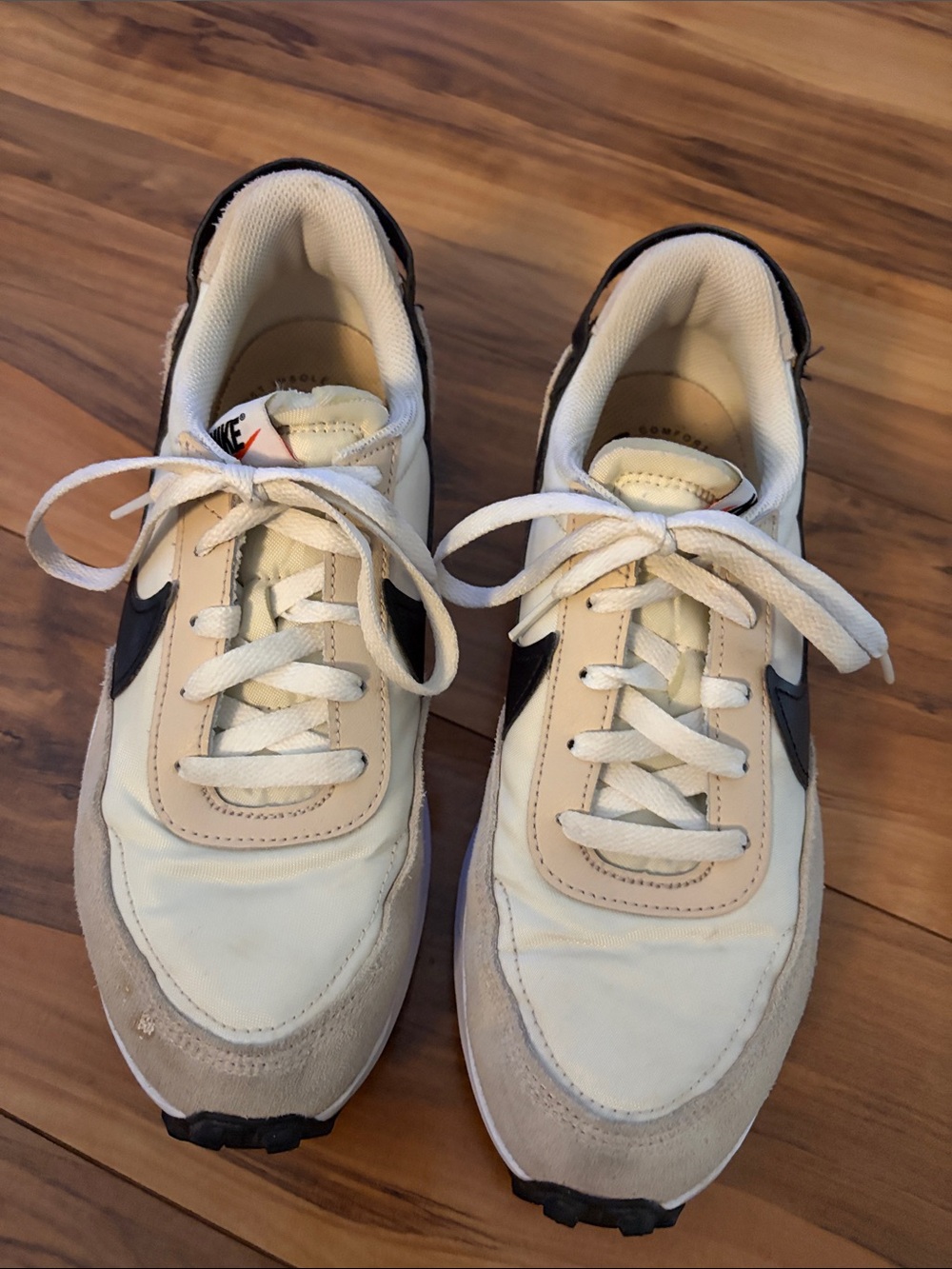 Nike Retro Runner Sneakers in Cream and Black size 8.5